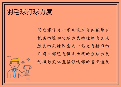 羽毛球打球力度
